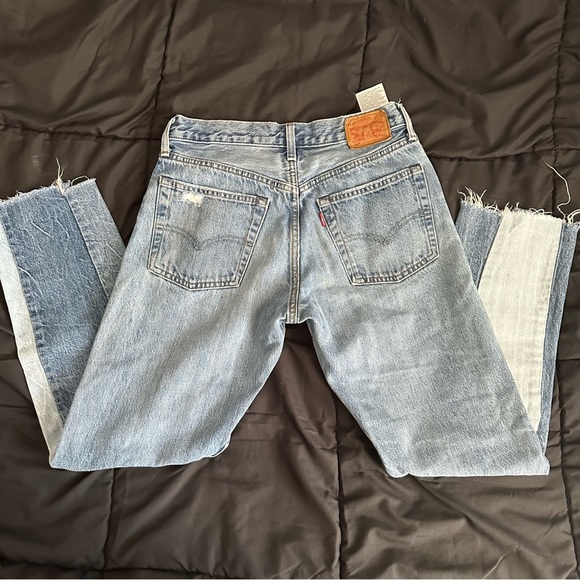Levi 501 patchwork denim jeans - Picture 2 of 5